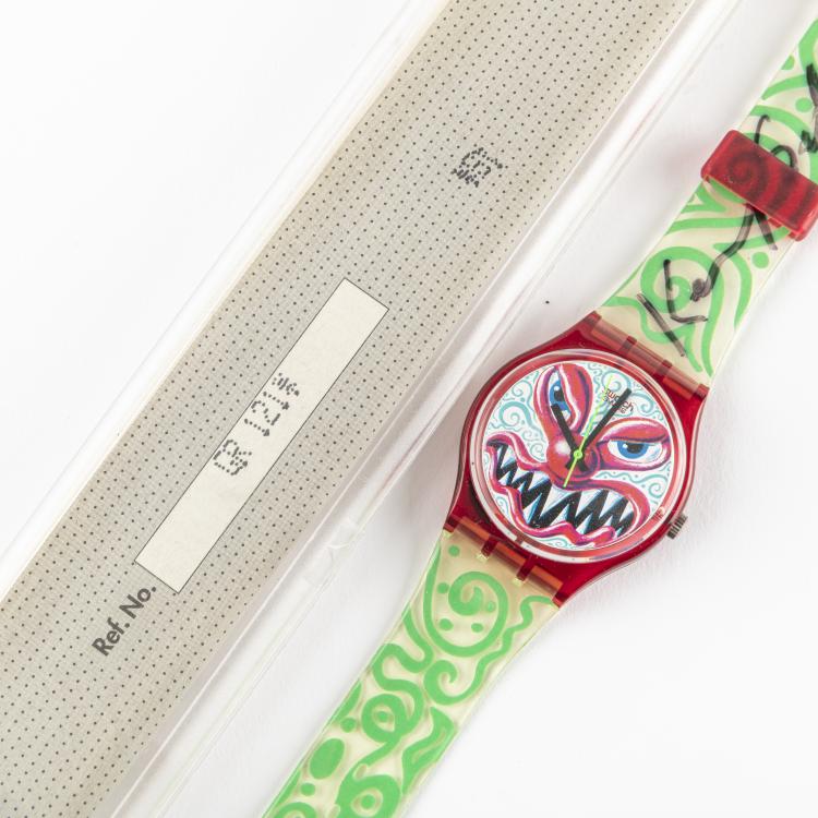 Bild 1 zu Objekt, Armbanduhr 'Monster Time GR121' von SWATCH, 1994, Kenny Scharf, 163D 708