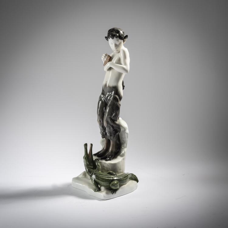 Hauptbild zu Objekt, 'Faun with Crocodile', 1913, Ferdinand Liebermann, Rosenthal, Selb, 165C 394