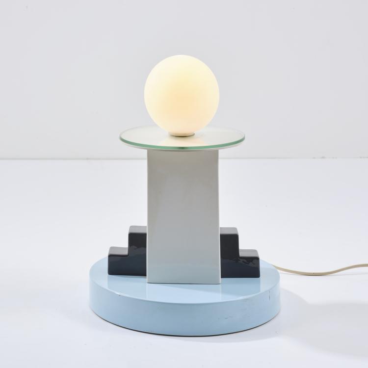 Hauptbild zu Objekt, Tischleuchte, um 1985, Aldo Cibic, Memphis, Mailand f&uuml;r Drimmer, Hautmont, 163C 351