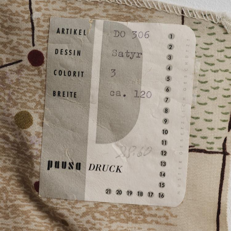 Bild 5 zu Objekt, Mixed lot of 6 fabric swatches, 1950/60s, Elsbeth Kupferoth, Pausa, M&ouml;ssingen, 163A 66