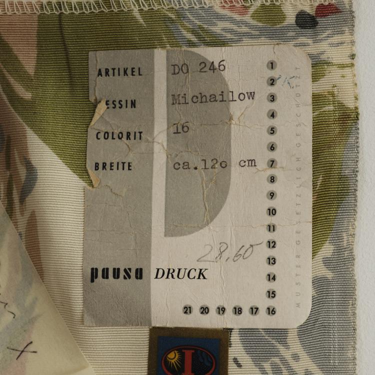 Bild 13 zu Objekt, Mixed lot of 9 fabric swatches 1950/60s, Elsbeth Kupferoth, Pausa, M&ouml;ssingen, 163A 67