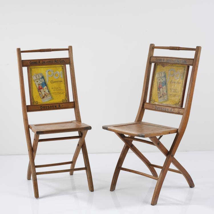 Bild 2 zu Objekt, 2 folding chairs, 1910s, Bernstein, Holzwarenfabrik, Meiningen,  f&uuml;r Georg A. Jasmatz Act. Ges., Dresden., 164B 368