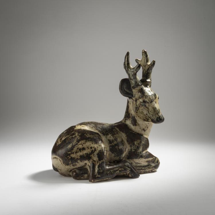 Hauptbild zu Objekt, Lying deer, 1942, Knud Kyhn, Kopenhagen, KPM, 165C 386