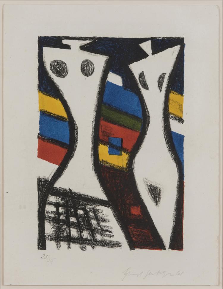 Hauptbild zu Objekt, Ohne Titel (Zwei weibliche K&ouml;rper), 1961, Ernst Geitlinger, 163D 637