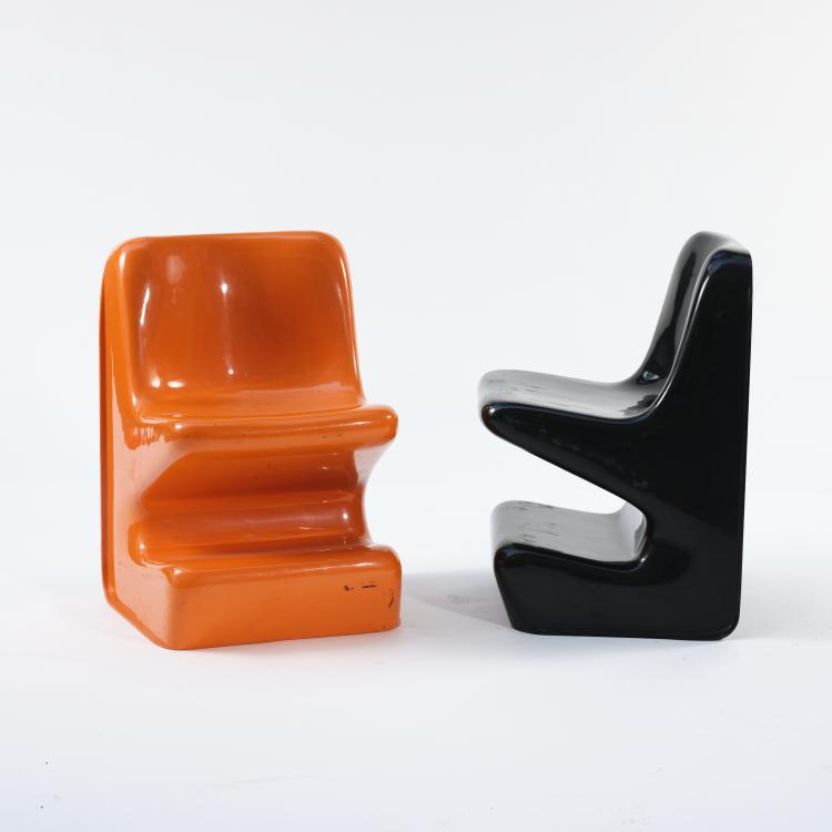 Bild 1 zu Objekt, 2 'Bau' children's chairs, 1969, Isao Hosoe, Bilumen, Mailand, 164A 130