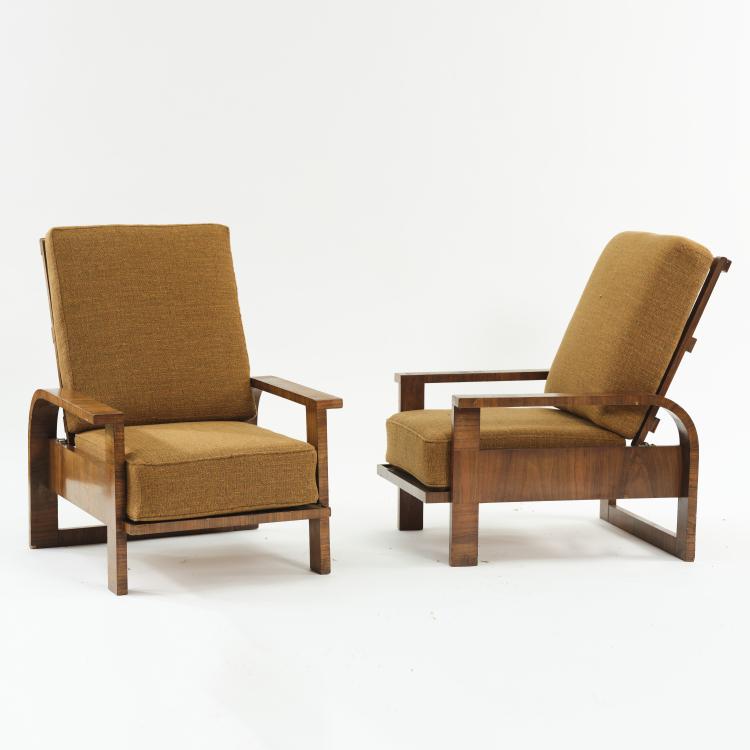 Bild 1 zu Objekt, 2 armchairs ("Canadians") from Villa Brozek, Prague, c. 1930, Tschechoslowakei, 163A 37