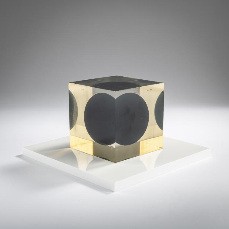 Bild 1 zu Objekt, 'Cube S, series with matt black sphere', 1959-63, Enzo Mari, Danese, Mailand, 163C 451
