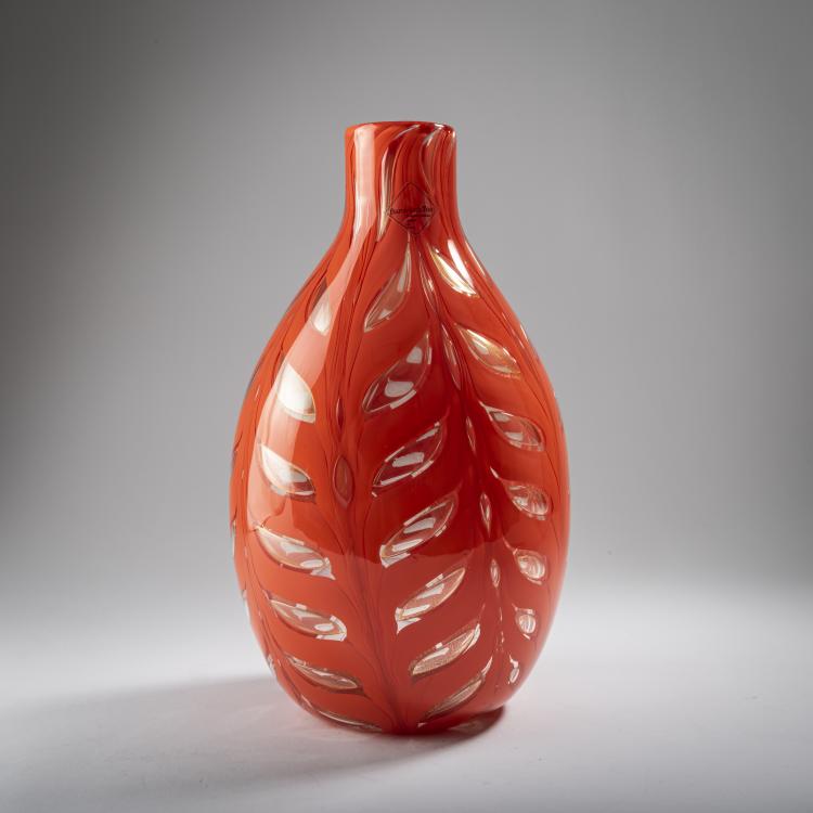 Hauptbild zu Objekt, Vase 'Graffito rosso', 1969, Ercole Barovier, Barovier & Toso, Murano, 164C 643