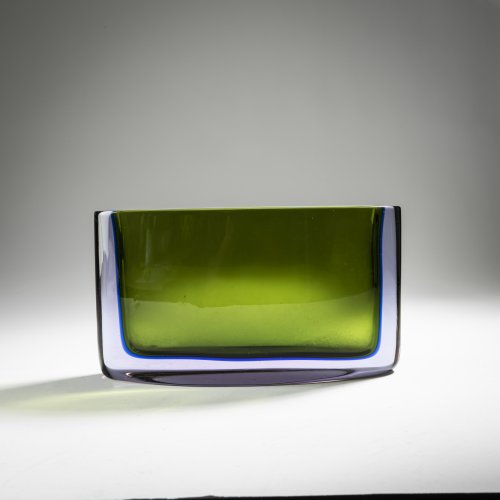 'Sommerso verde filo blu violetto' vase, 1957