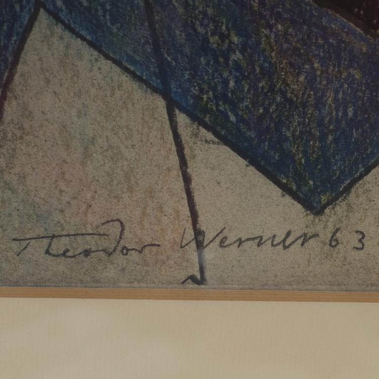 Bild 1 zu Objekt, Komposition mit spritzigen, farbigen Formen, 1963, Theodor Werner, 163D 639