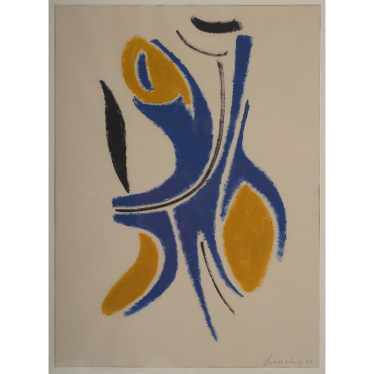 Hauptbild zu Objekt, Untitled (2 abstract compositions), 1956, Heinrich Maria Davringhausen, 163D 598