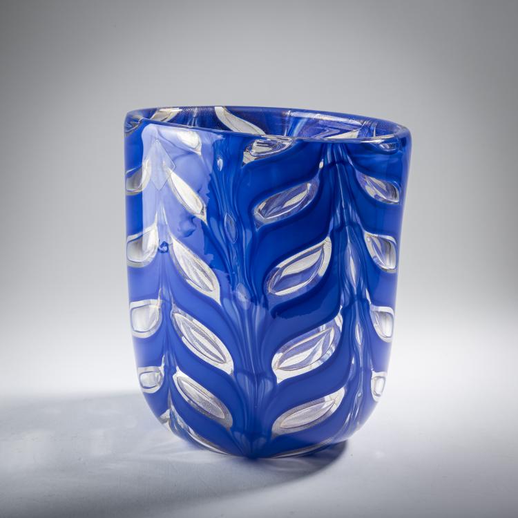 Bild 1 zu Objekt, Vase 'Graffito blu', 1969, Ercole Barovier, Barovier & Toso, Murano, 164C 644