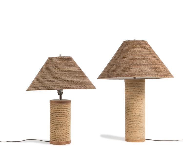 Hauptbild zu Objekt, 2 'Flute' table lights, 1977, Frank O. Gehry,Gregory van Pelt, Underwriter Laboratories, Raymor, New York, 163C 533