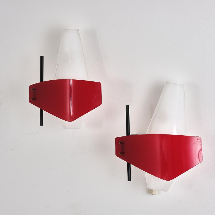 Bild 2 zu Objekt, Zwei Wandappliquen, 1950er Jahre, Stilnovo, Mailand (zugeschrieben), 163C 284