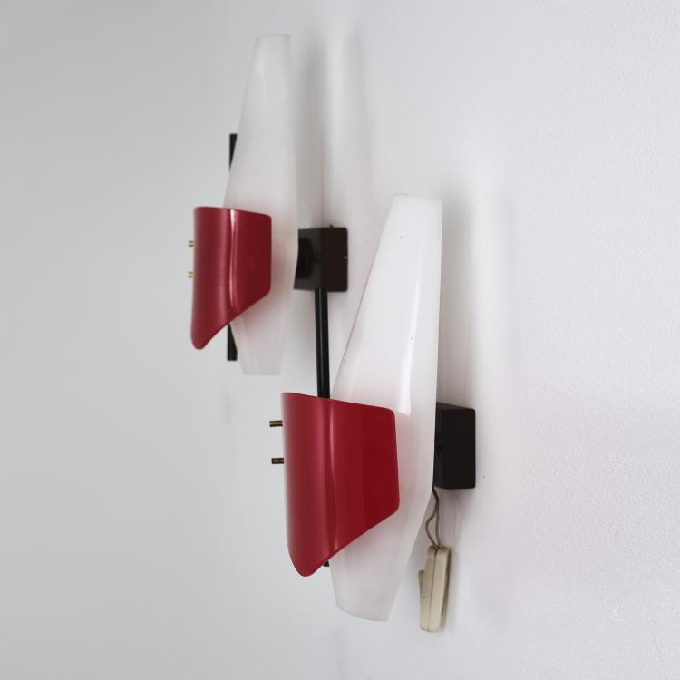 Bild 4 zu Objekt, Zwei Wandappliquen, 1950er Jahre, Stilnovo, Mailand (zugeschrieben), 163C 284