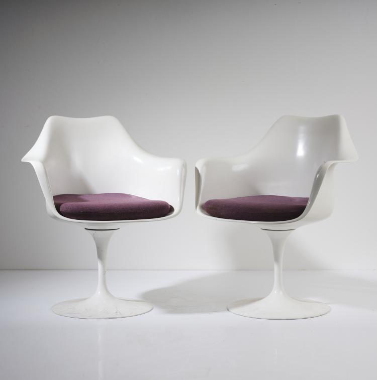 Hauptbild zu Objekt, Zwei Armlehnst&uuml;hle 'Tulip' - '151', 1956, Eero Saarinen, Knoll International, New York, 163C 522