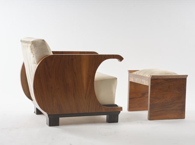 Bild 2 zu Objekt, 2 armchairs with stools, 1930s, Italien, 164A 2