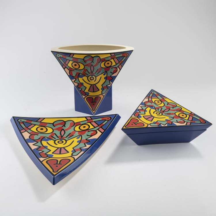Hauptbild zu Objekt, Set 'Spirit of Art-Edition No. 2, New York-TriBeCa', 1992, Keith Haring (after), Villeroy & Boch, 163D 701