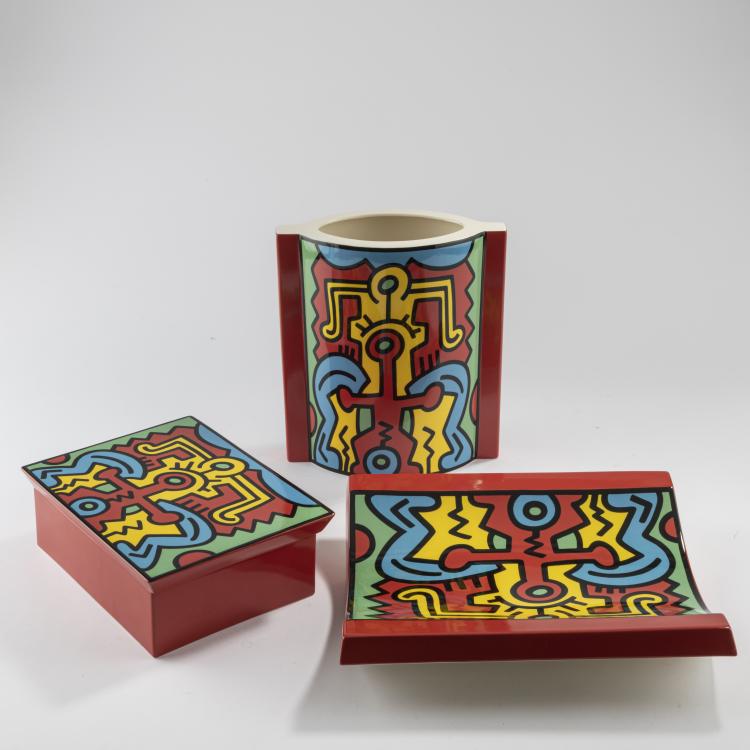 Hauptbild zu Objekt, Set 'Spirit of Art-Edition No. 2, New York-Soho', 1992, Keith Haring (nach), Villeroy & Boch, 163D 702