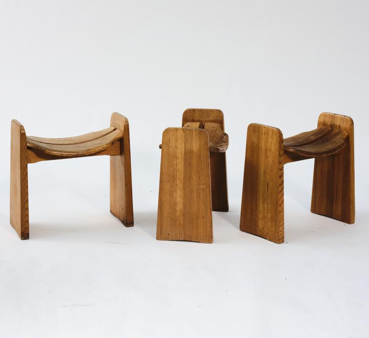 Hauptbild zu Objekt, Drei Hocker, um 1970, Gilbert Marklund, Furusnickarn AB, Schweden, 163C 500