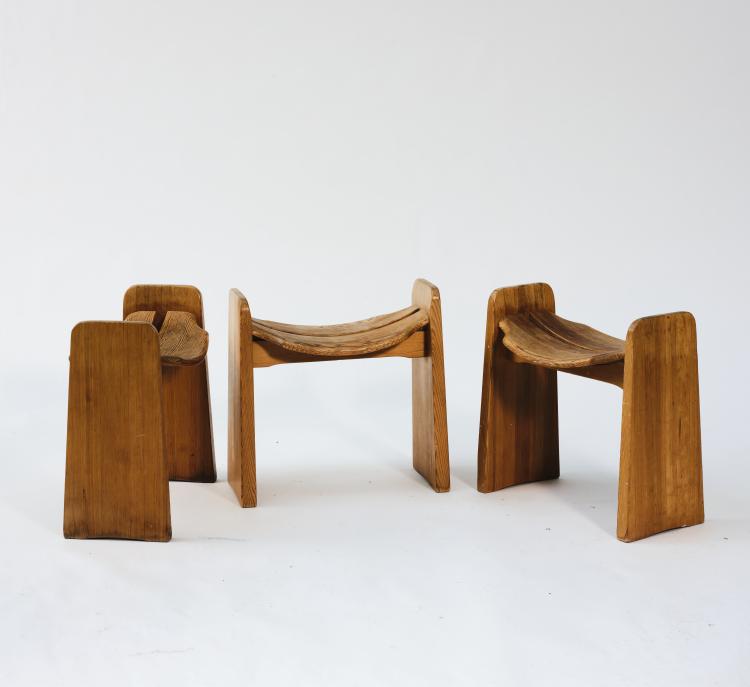 Bild 1 zu Objekt, Drei Hocker, um 1970, Gilbert Marklund, Furusnickarn AB, Schweden, 163C 500