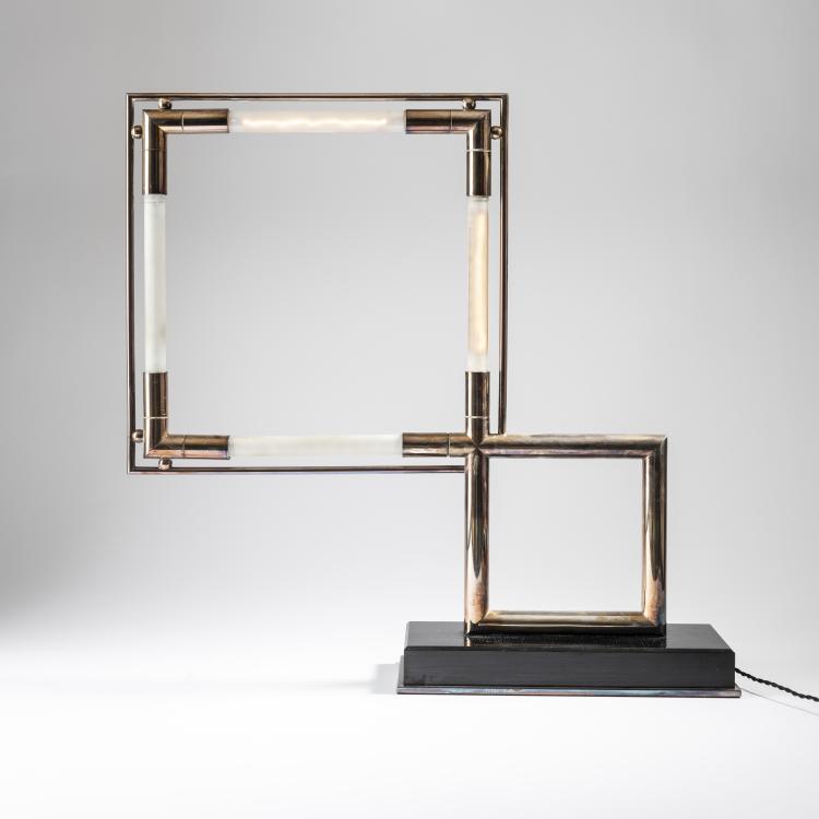 Hauptbild zu Objekt, 'Quadro' table light, c. 1928, Jacques Adnet, Frankreich, 164B 465