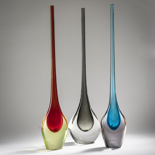 Three 'Sommerso' vases, c. 1960