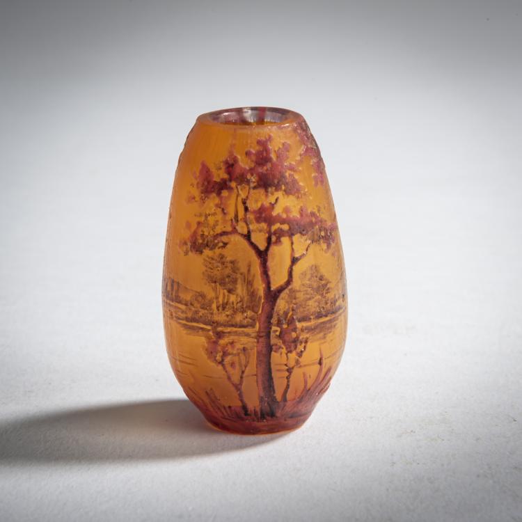 Hauptbild zu Objekt, Miniatur-Vase 'Paysage', um 1910, Daum Fr&egrave;res, Nancy, 165B 117