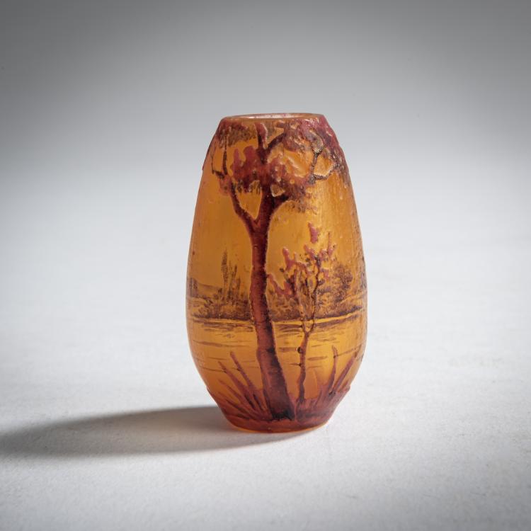 Bild 1 zu Objekt, Miniatur-Vase 'Paysage', um 1910, Daum Fr&egrave;res, Nancy, 165B 117