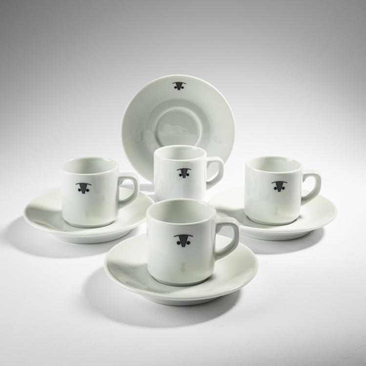 Hauptbild zu Objekt, 4 cups and saucers 'Costes', c. 1982, Bernardaud, L. & Cie., Limoges, 164B 484