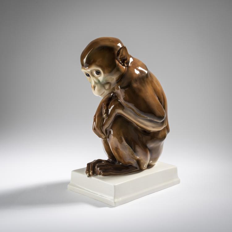 Bild 2 zu Objekt, Sitzender Affe, 1913-14, E. Cleinow, Schwarzburger Werkst&auml;tten, Unterwei&szlig;bach, 165C 413