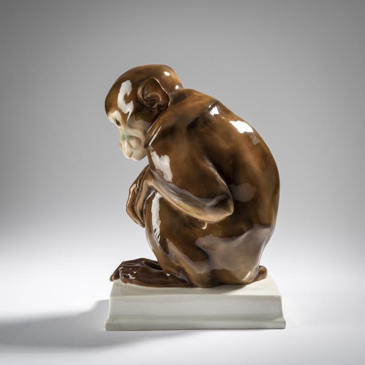 Bild 3 zu Objekt, Sitzender Affe, 1913-14, E. Cleinow, Schwarzburger Werkst&auml;tten, Unterwei&szlig;bach, 165C 413