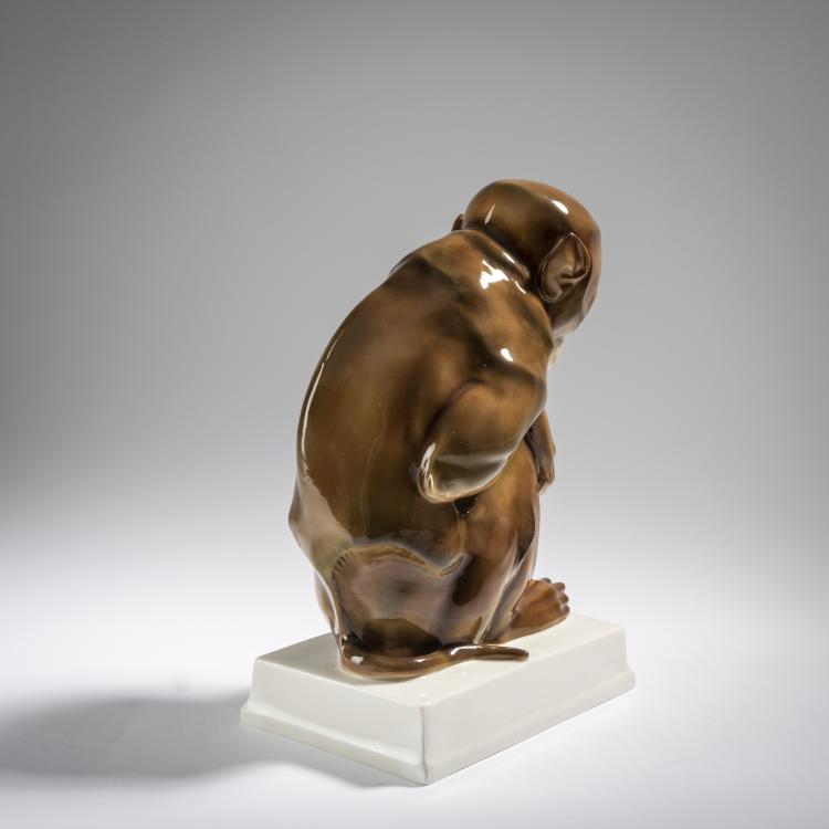 Bild 4 zu Objekt, Sitzender Affe, 1913-14, E. Cleinow, Schwarzburger Werkst&auml;tten, Unterwei&szlig;bach, 165C 413