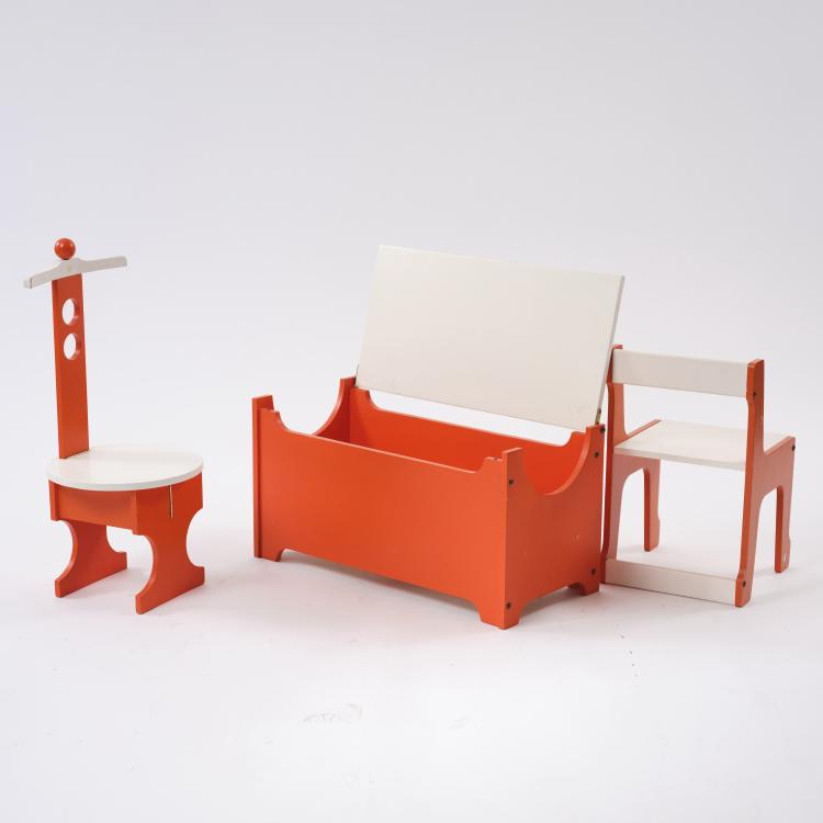 Bild 1 zu Objekt, Three-piece children's furniture set, c. 1955, Fratelli Reguitti, Agnosine, 164A 40