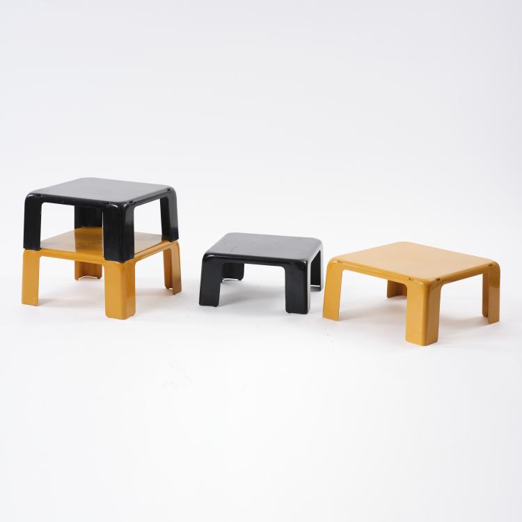 Hauptbild zu Objekt, 4 'Gatti' stacking tables, 1966, Mario Bellini, B&B Italia, Novedrate, 164A 110