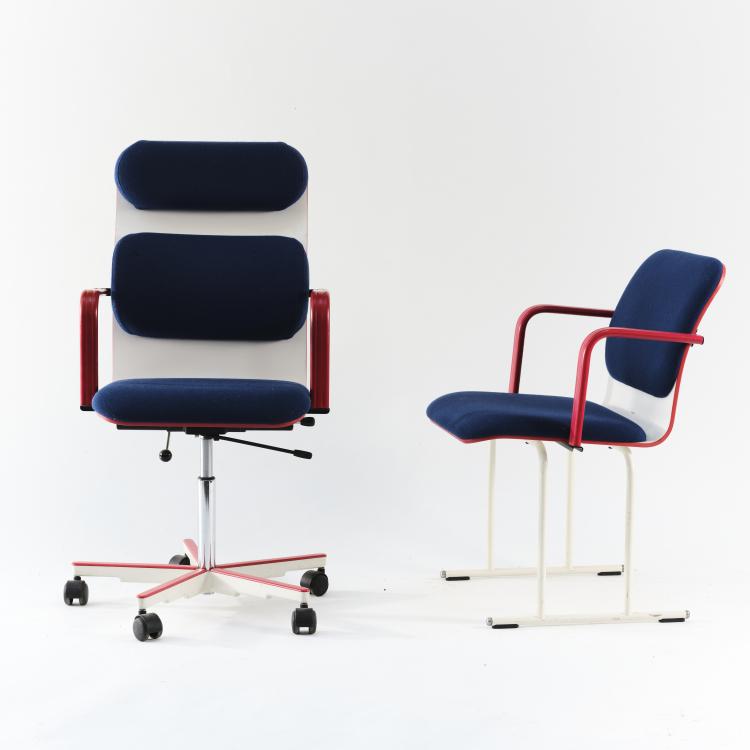 Hauptbild zu Objekt, 'Fysio' task chair, 1976 and 'Sirkus' conference chair, 1982, Yrj&ouml; Kukkapuro, Avarte, Helsinki, 164B 444