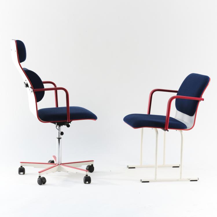 Bild 1 zu Objekt, 'Fysio' task chair, 1976 and 'Sirkus' conference chair, 1982, Yrj&ouml; Kukkapuro, Avarte, Helsinki, 164B 444