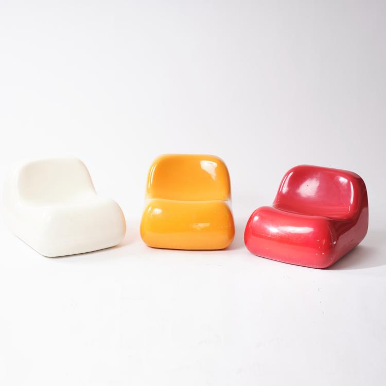 Bild 1 zu Objekt, Drei Kinderst&uuml;hle 'Jumbo', 1969, Alberto Rosselli, Saporiti, Mailand, 164A 128