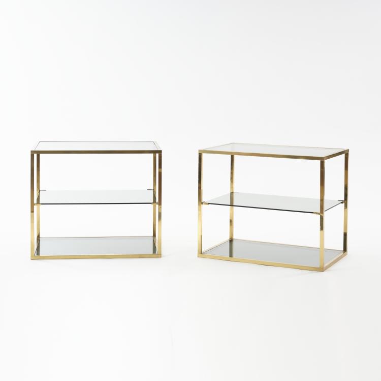 Hauptbild zu Objekt, 2 side tables, 1970s, Italien, 164A 222