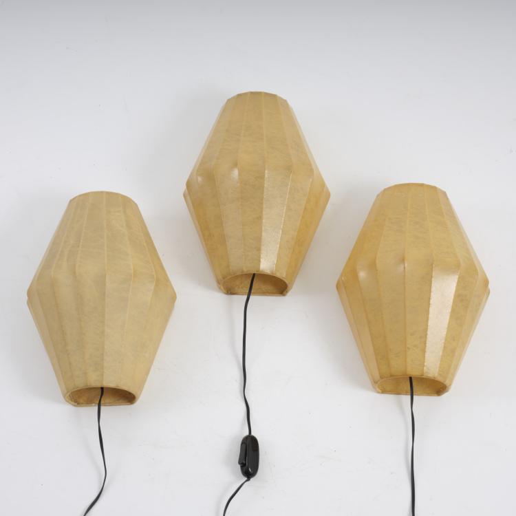Bild 1 zu Objekt, 3 'Cocoon' sconces, 1960s, Italien, 164A 80