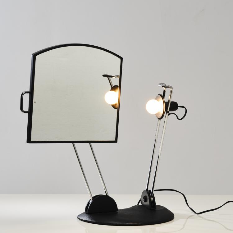 Bild 1 zu Objekt, Tischspiegel mit Leuchte, 1980er Jahre, Italien, 164O 158