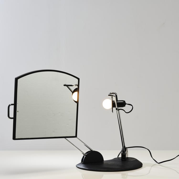 Bild 2 zu Objekt, Tischspiegel mit Leuchte, 1980er Jahre, Italien, 164O 158