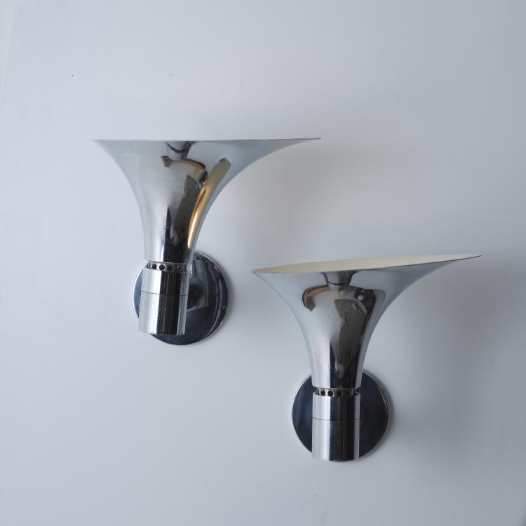 Hauptbild zu Objekt, Zwei Wandleuchten 'AMAS', 1960er Jahre, Franco Albini,Franca Helg,Antonio Piva, Sirrah, Mailand, 164O 43