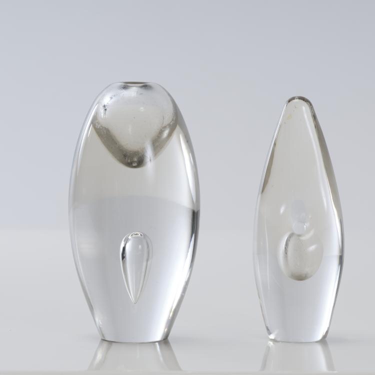 Hauptbild zu Objekt, Zwei Skulpturen 'Orchidee' und 'Tear'-'3575', 1950er Jahre, Timo Sarpaneva, Iittala, Kalvola, 164O 22