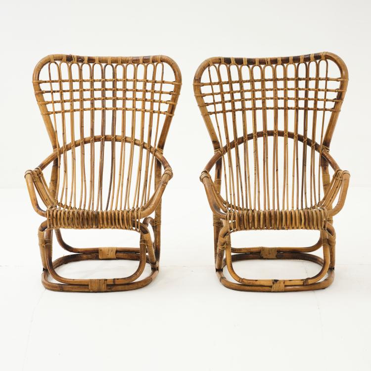 Bild 1 zu Objekt, Two wicker chairs, 1960s, Italien, 164O 42
