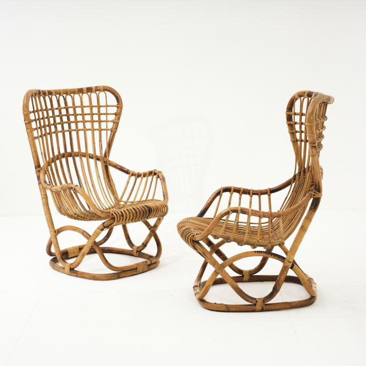 Bild 3 zu Objekt, Two wicker chairs, 1960s, Italien, 164O 42