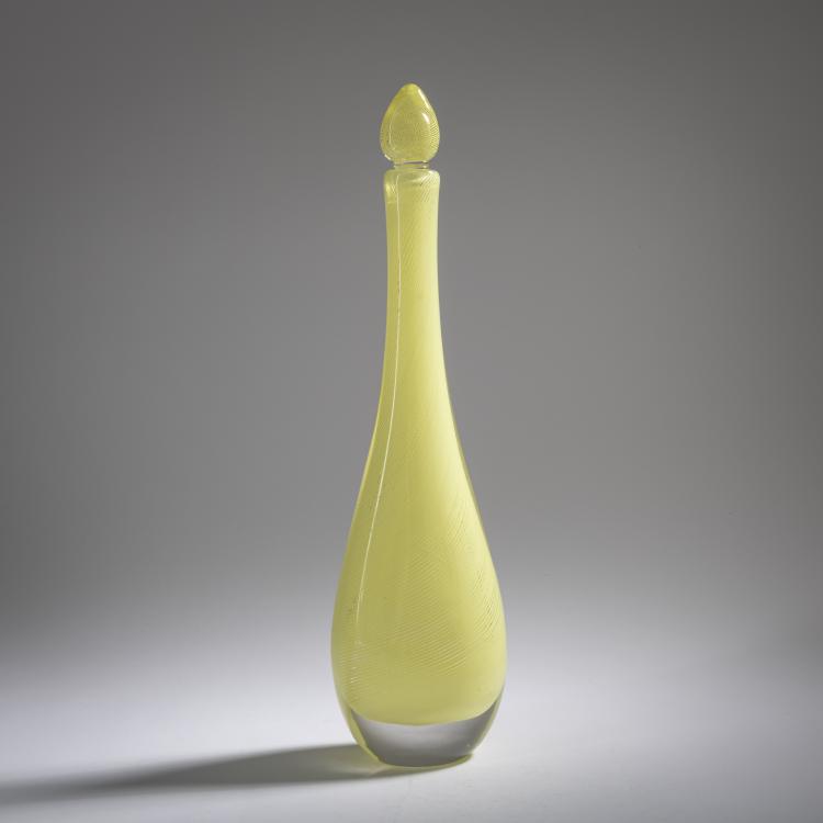 Hauptbild zu Objekt, Flasche mit Stopfen 'Mezza filigrana', 1956, Paolo Venini, Venini & C., Murano, 164C 587