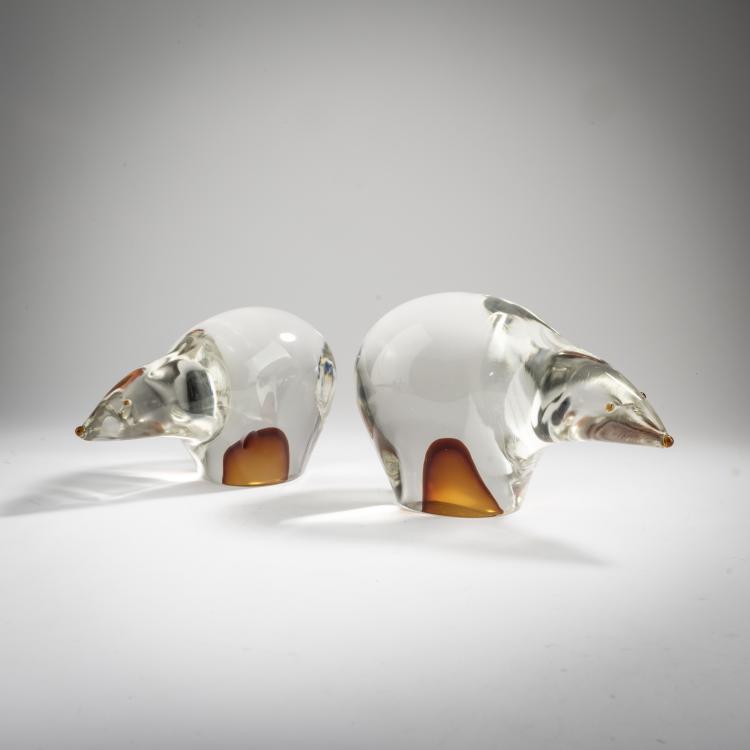 Hauptbild zu Objekt, Two bookends, c. 1960, Antonio Da Ros, Cenedese, Gino, Murano, 164C 673