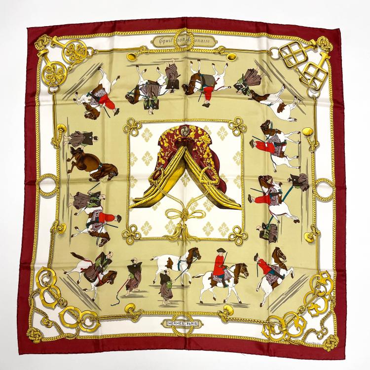 Hauptbild zu Objekt, 'Equitation Japonaise' scarf, 1969, Fran&ccedil;oise De La Perriere, Herm&egrave;s, Paris, 166D 547