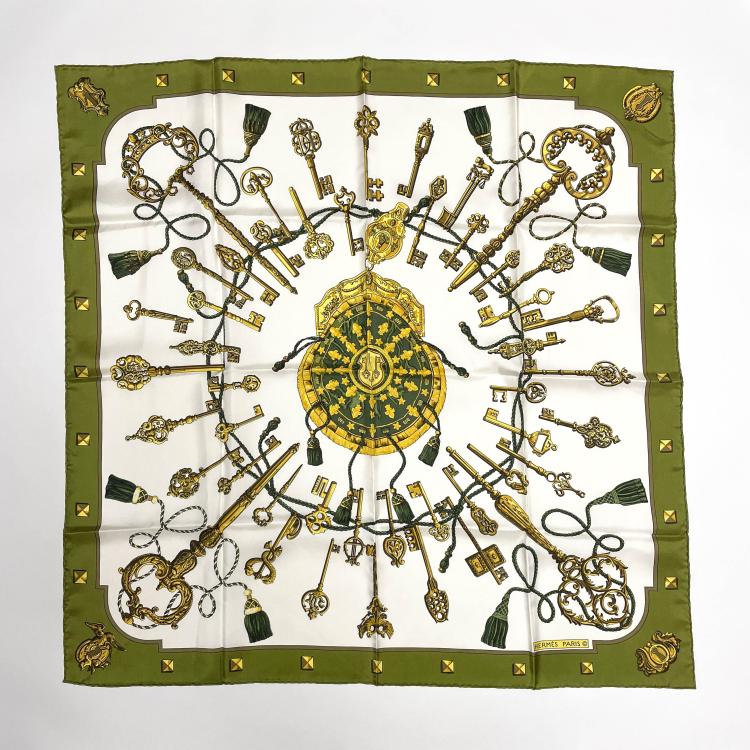 Hauptbild zu Objekt, Seidentuch 'Les Cl&eacute;s', 1965, Cathy Latham, Herm&egrave;s, Paris, 166D 546